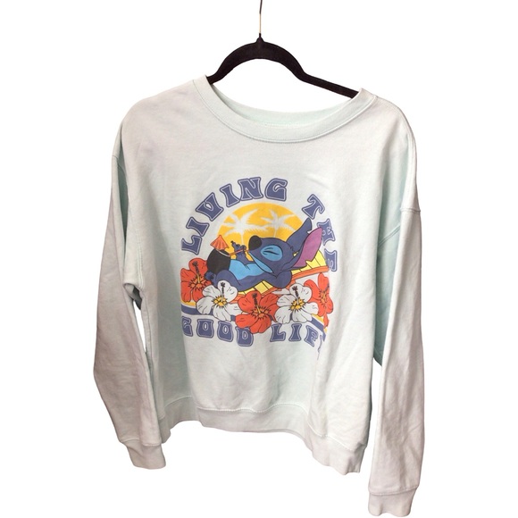 Disney Tops - Disney Stitch Light Blue Sweatshirt Top